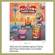 ◆ ▦ ☎ 2022 Jollibee Jollytown Theme Park complete set of 5 toys figure sealed Popo Twirlie Yum Hett