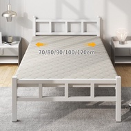 Metal Bed Frame Single Foldable Bed Single Folding Simpl Delivery To SG e Bed Home Single Lunch Break Portable Hard Board Accompanying 单人床