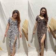 [BISA COD] KALELULA Daster Vanesa Motif Zebra Bali Daster Bali Terbaru motif Zebra Leoprad Dress Wan