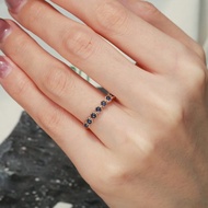 水映月-藍寶石剛玉蛋面藍寶石戒指18k金戒指