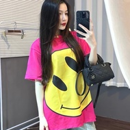 D-rew Smiley Face Big Logo T-Shirt Hot Trend 2024 Unisex Loose Form 100% cotton 2-Way Stretch Fabric