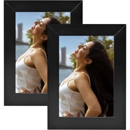 2 Pack 3.5X5 Black Picture Frames - Solid Wood, High Definition, and Versatile Display - Perfect for