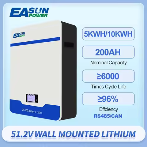 EASUN Lifepo4 Lithium Iron Phosphate Powerwall Battery 48v 51.2v 16s 100Ah/5wh 200Ah/10wh 15p 6000+ 
