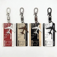 [4 Pcs] Airplane Ticket Keychain Bag Charm Boarding Pass Modeling Creative Alloy Charm