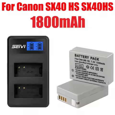 1800mAh NB-10L NB10L Battery + NB 10L Battery Charger With USB and Type C Port for Canon G1X G15 G16