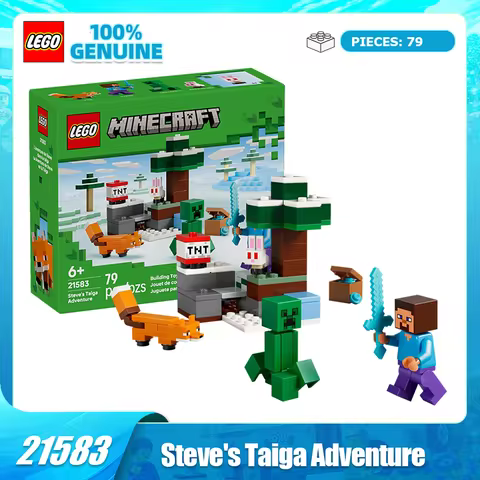 LEGO Building Blocks Minecraft 21583 Steve Coniferous Adventure Boys and Girls Children's Toys Birth