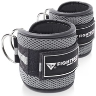 FIGHTECH Ankle Straps Cable Machine Attachment for Gym - Cable Kickback Ankle Straps - Padded Ankle 