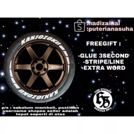 O - Tire Sticker 3D / Tire Bomb Sticker (All White Kanjozoku)