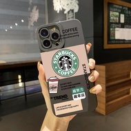 เคสโทรศัพท์สำหรับ Samsung Galaxy A03 A33 A53 A73 A12 A52S 5G A32 A31 A51 A71 A52 A72 4G Starbucks กาแฟสีดำขอบสแควร์เต็มรูปแบบ Len ป้องกัน