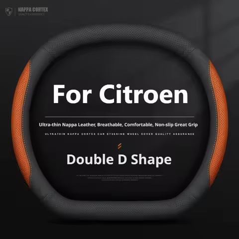 For Citroen Double D Shape Steering Wheel Cover Fit C5X C5 C3 Aircross e-Berlingo C4 Cactus 2025 202