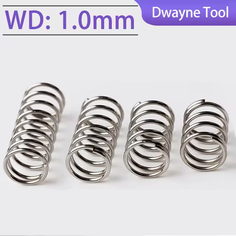 304 stainless steel compression spring, WD: 1.0mm，OD: 5-20mm，L: 10-100mm, Industrial, Toys, Vending 