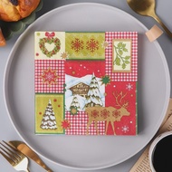 20pcs/Pac 33*33cm 2-Ply Colourful Printed Tissue Paper Napkins Food Grade Paper Placemats Christmas