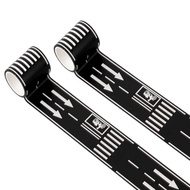 2 Pack 32.8 ft x 2in. Black Roadway Track Tape, Road Tape for Toy Cars, Sticks to Flat Surfaces, No 