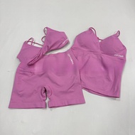 DFYNE Hot Sale New Style Comes with Chest Pad Vest+Breathable Sports Yoga Fitness Shorts Set