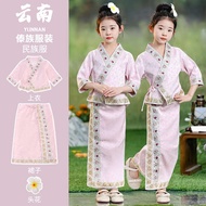 baju budak perempuan Pakaian Dai untuk kanak-kanak dan wanita gaya baru Yunnan etnik Xishuangbanna p