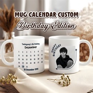 [1st Anniversary] custom birthday glass Mug, souvenir calendar, birthday date, gift