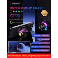 【Vibrant LED Lights】JS Magnetic Clip Portable Bluetooth Speaker/Bass Booster/Karaoke Speaker/Wireles