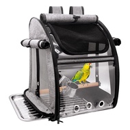 Bird Carrier Bag with Perch Bird Travel Cage with Stand for Small Birds Parakeet Parrot Pet Transpar