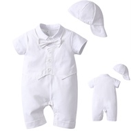 Christening Outfit for Baby Boy 6 12 Months White Suit Bodysuit Hat Boss Baby Outfit 1 Year Old Birt