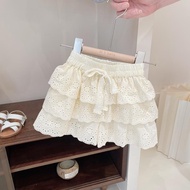 Kids Shorts Girl Cotton Shorts Bubble Skirt Beige Culottes Pants Hot Pants
