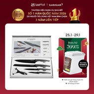 CKK101S5BLK - Bộ dao nhà bếp 5 món thép không gỉ Lock&Lock (4 Dao 1 gọt vỏ trái cây) COOKPLUS - Hàng