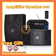 Home amplifier speaker set 160w 6.5inch speaker 2 units,2000W Singing Power Amplifier FM USB SD MIC 5.0 bluetooth