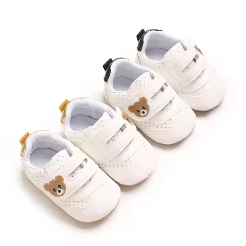 Baby Boys Girls First Walkers 0-12 Months Striped PU Sneakers Soft Sole Casual Fashion