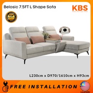(FREE Shipping+Installation) KBS Belosic 7.5FT L Shape Sofa / Cup Holder / Easy Clean Fabric / L230c
