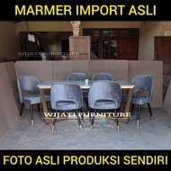 Meja Makan Marmer import Kursi 6