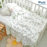Chăn Điều Hòa MOLLI vải Cotton mềm 100x110cm dập họa tiết Trái Tim cho Bé Bebi123shop