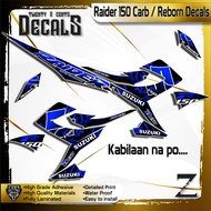 Suzuki Raider 150 carb / reborn Decals High-Quality Stickers blue tribal