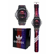 G Shock Adidas Digital Sports Watch For Man and Women Jam Tangan Lelaki Perempuan Jelly Black Dw6900