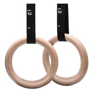 Gymnastics Rings Wooden Olympic Rings 1234lbs with Adjustable Cam Buckle 4.5m Long Straps with Scale