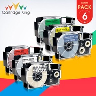 6PK XR-18X XR-18WE Labels For CASIO 18mm XR 18X XR 18WE Tape Label Cartridges For CASIO KL-130 KL-12