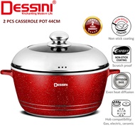 DESSINI 44CM Casserole Non Stick Pot Periuk Besar Deep Pan Die Cast Aluminium Dengan Penutup