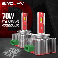 Sinolyn D1S LED D2S D2R D3 D4S D4R D5 D8 LED Lights For Car Headlights 70W Canbus Turbo LED Bulbs La