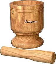 Uniware Heavy Duty Wood Mortar and Pestle (6.5" x 5")