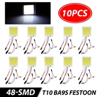 10pcs 48SMD Panel Backup Light LED Festoon T10 BA9S Car Interior Dome Map Light Bulbs White