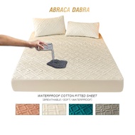 Abraca Dabra Cotton Fabric Mattress Protector Plain Color Thicken Fitted Bedsheet Single /Super Single / Queen / King Size Mattress Topper