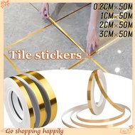 50M Gold Tile Gap Sticker Self Adhesive Wall Tile Floor Tape Sticker Tile Mildewproof Gap Tape