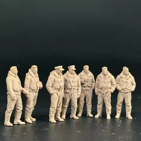 1/48 1/72 Scale R.A.F. Airmen Group Photo 7 Figures Resin Model kit Miniature Military War Diorama s