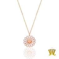 MAWAR Jewellant - Silver Rose Enamel Daisy Necklace, Genuine 925 Silver Women's Necklace, Enameled D
