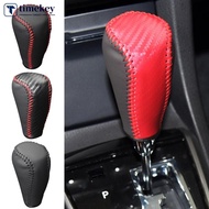 TIMEKEY Car Leather Gear Shifter Knob Cover Transmission Shift Boot Lever Case for Toyota Camry RAV4 P7V5