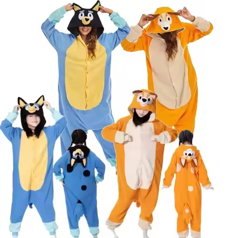 ♥Halloween Cosplay Costume ❤❤2025 Animation Moose Cartoon Jumpsuit Bluy Pajamas Bingo Bluey Adults G