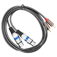 Hifi Audio Cable 2 Rca Male to Xlr 3 Pin Female Mixing Console Amplifier Dual Xlr to Dual Rca Shiled