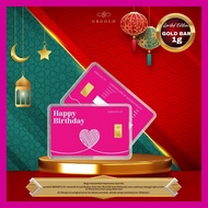 GB GOLD Happy Birthday Hot Pink GoldBar 1g (Emas 999.9)