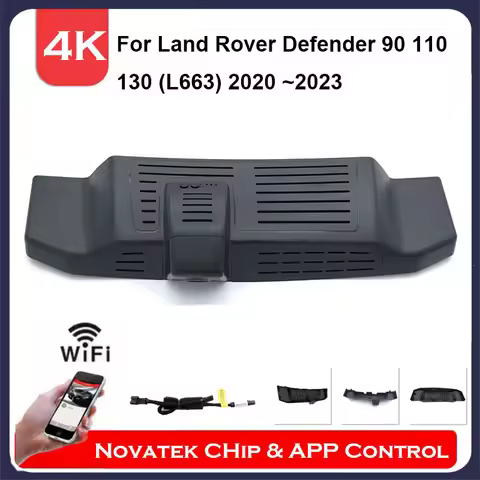 4K Front And Rear Cam Wifi Dash Cam For Land Rover Defender 90 110 130 (L663) 2023 2022 2021 2020,Pl