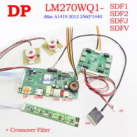 2K eDP LCD driver board kit for 27" iMac A1419 LM270WQ1-SDF2/LM270WQ1-SDF1 DP HDMI signal input 2560