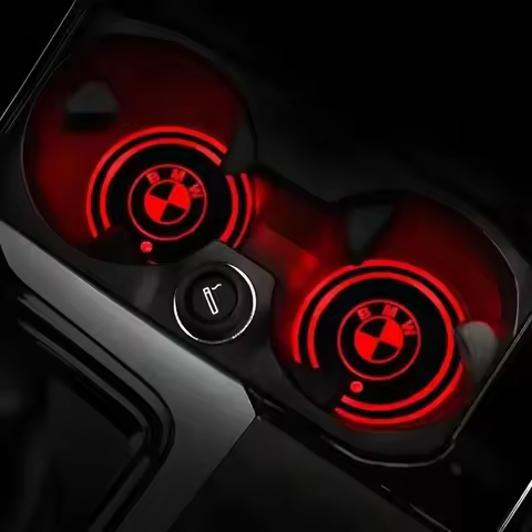 7 Color Car Cup Holder Light Luminous Coaster Water Cup Pad Accessories For BMW E46 E60 E90 E39 E87 