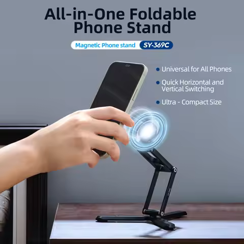 Fotopro Foldable Magnetic Pocket Phone Tripod Tripod Mount with Cold Shoe for iPhone SY369C
